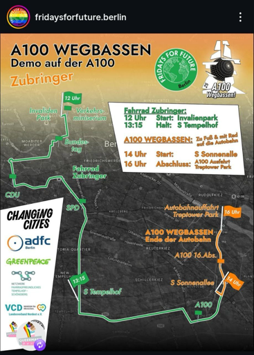 sharePic für Lebenswerte Städte- Sicher ohne Auto Umsetzung des MobilitätsGesetz2030 in Berin - Sperrung Des Sektor 16 der A100 