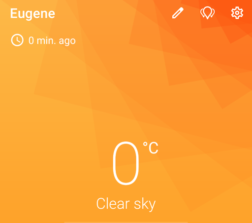 It is currently 0 degrees Celsius in Eugene, Oregon