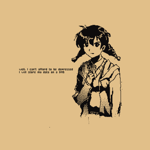 Nanao from RAD: "Well, I can't afford to be depressed. I will store my data on a DNS."